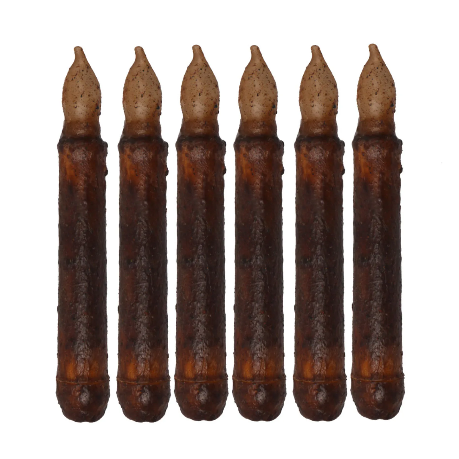 

6pcs Accessories Yellow Flicker LED Candle Plastic Safe Electric Taper Party Craft Halloween Decor Battery Operated Home