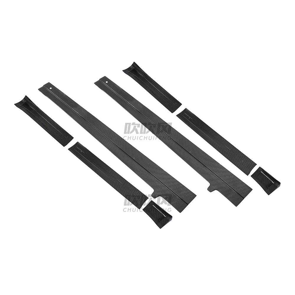 Для Aston Martin DBX 2021-2024 AX Style настоящие сухие боковые юбки из углеродного волокна