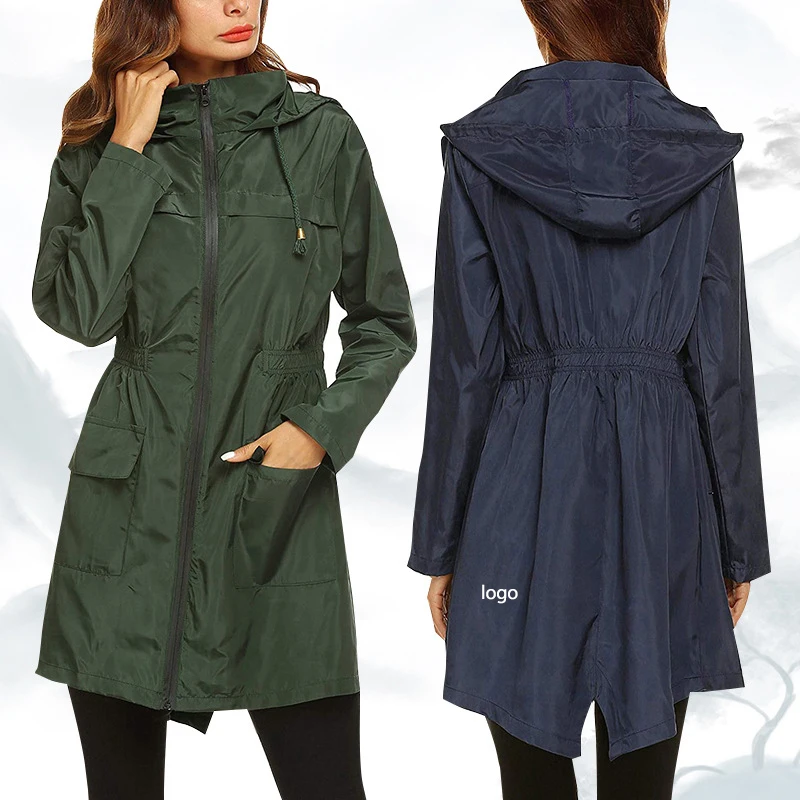 With Logo Fall Winter Loose Hooded Long Casual Jacket Ladies Outdoor Mountaineering Windproof Top Street Style Fashion Coat