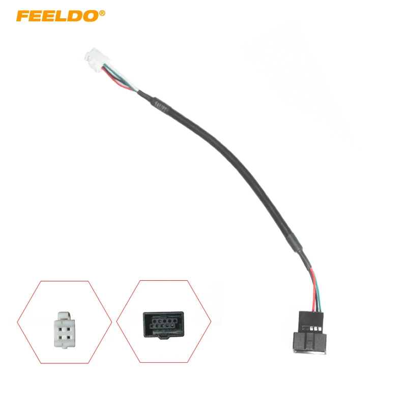 

FEELDO Car Audio Original Plug 4P Input Media Data Wire Car AUX Adapter For BaoJun 560/730 AUX Cable Adapter #HQ7047