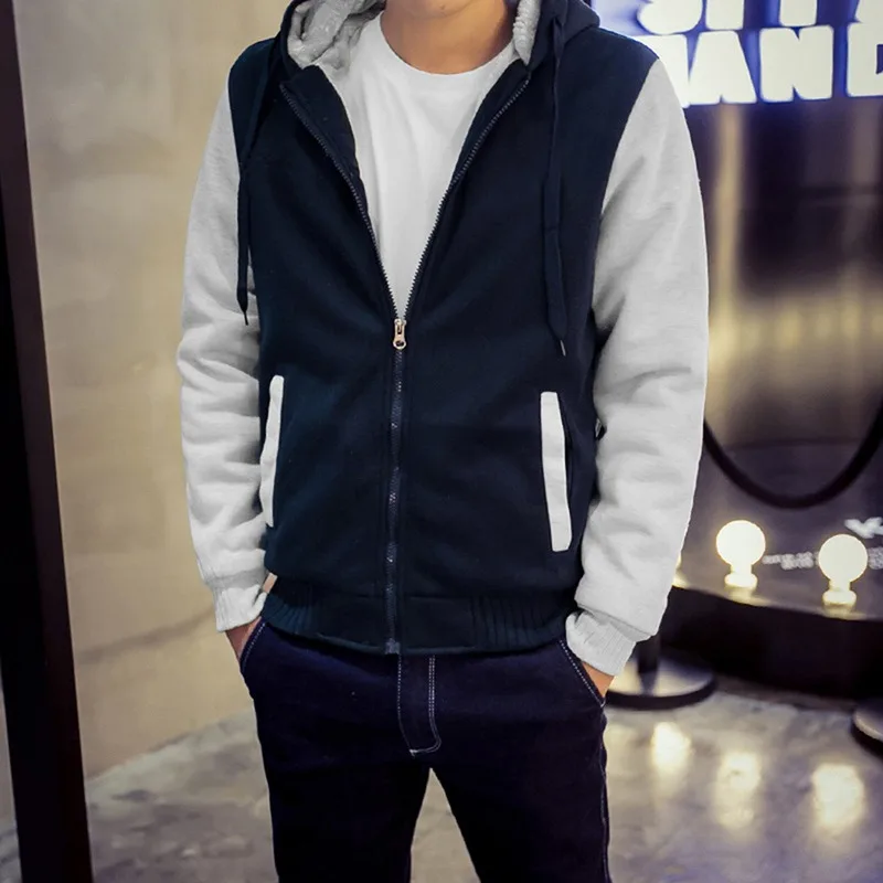 

2022 New Men Hoodies Winter Thick Warm Fleece Zipper Men Hoodies Coat Sportwear Male Streetwear Hoodies Sweatshirts Men
