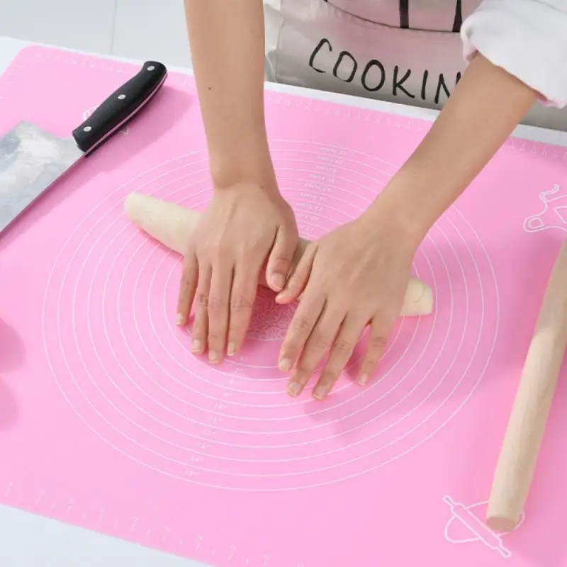 

With Scale Rolling Dough Mat Non-stick Surface Large Size Chopping Board Kitchen Oven Liner Cooking Tools Silicone Kneading Pad