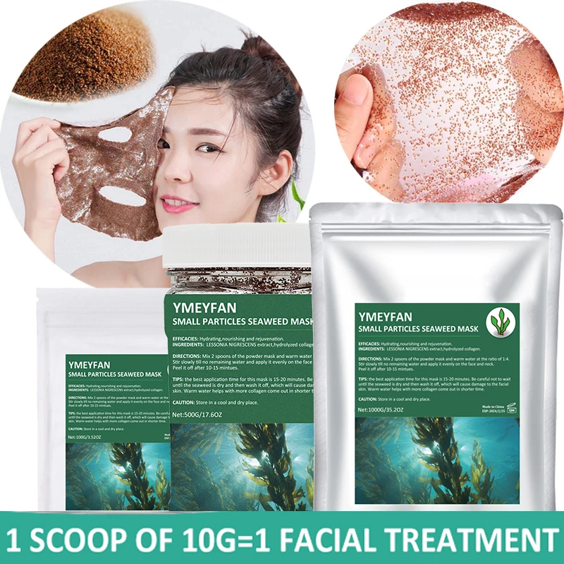 

Natural Seaweed Mask for Face Moisturizing Hydrating Shrink Pores Whitening Mask Algae Seed Face Mask Anti Acne Face Skin Care