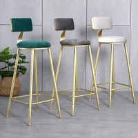 design soft dining chair counter with backrest velour dining room nordic chair modern bar industrial sedie cucina bar banks