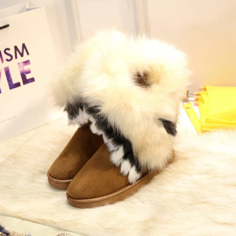 Winter new thick -soled with velvet snow boots women's middle boots cotton boots