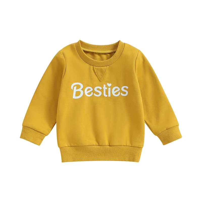 

Autumn Sweatshirts Girls Toddler Long Sleeve Letter Print Loose Fit Pullover Tops