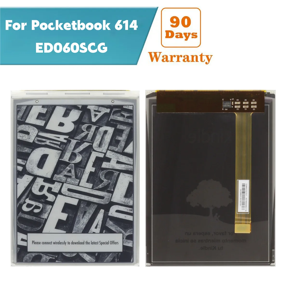 Фото 6-дюймовый Eink экран ED060SCG для Pocketbook 614 электронная книга дисплей запасные части №1