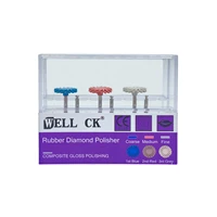 6pcsbox dental ra shank 2 35mm rubber diamond polisher burs composite high gloss dentistry odontologia rotary wheel tools