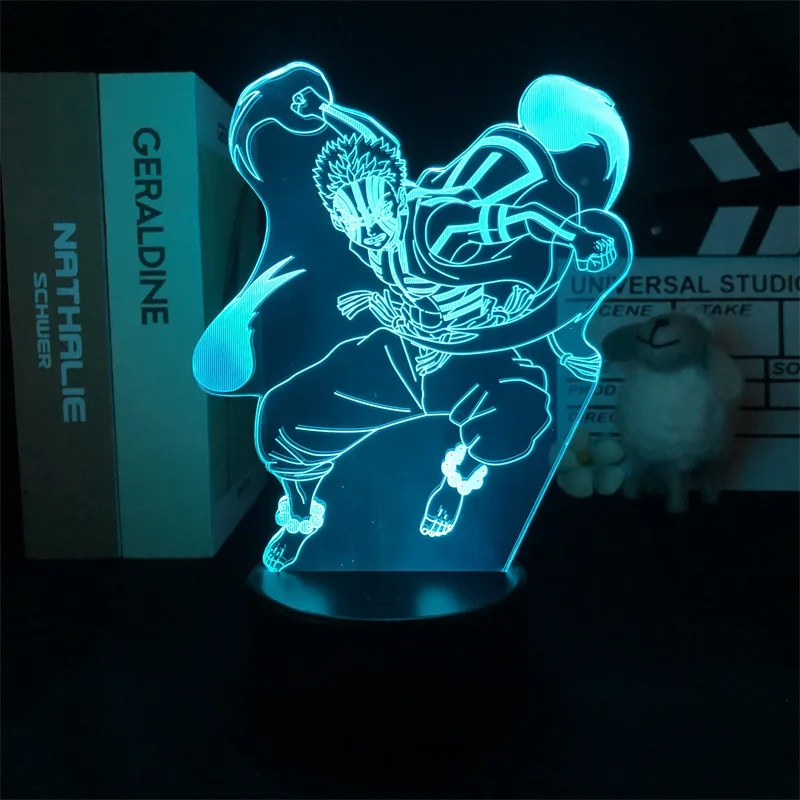 

Night Lamp Alarm Clock Base Light Demon Slayer Akaza Japanese Anime Manga Living Room Desk Directly Supply Decor Colorful
