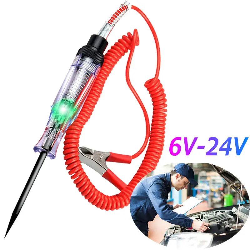 

6V-24V Car Truck Voltage Circuit Tester Digital Display Long Probe Pen Light Bulb 20A Automobile Diagnostic Tools Auto Repair