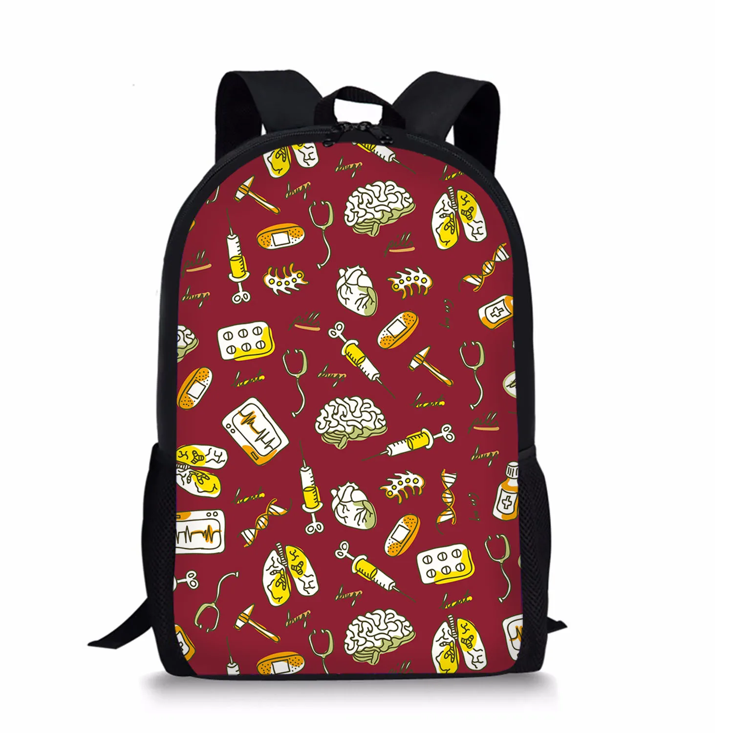 Nurse Topic Style Print New Large Schoolbag Student School Backpack Waterproof Bagpack Capacity Primary Book Bags
