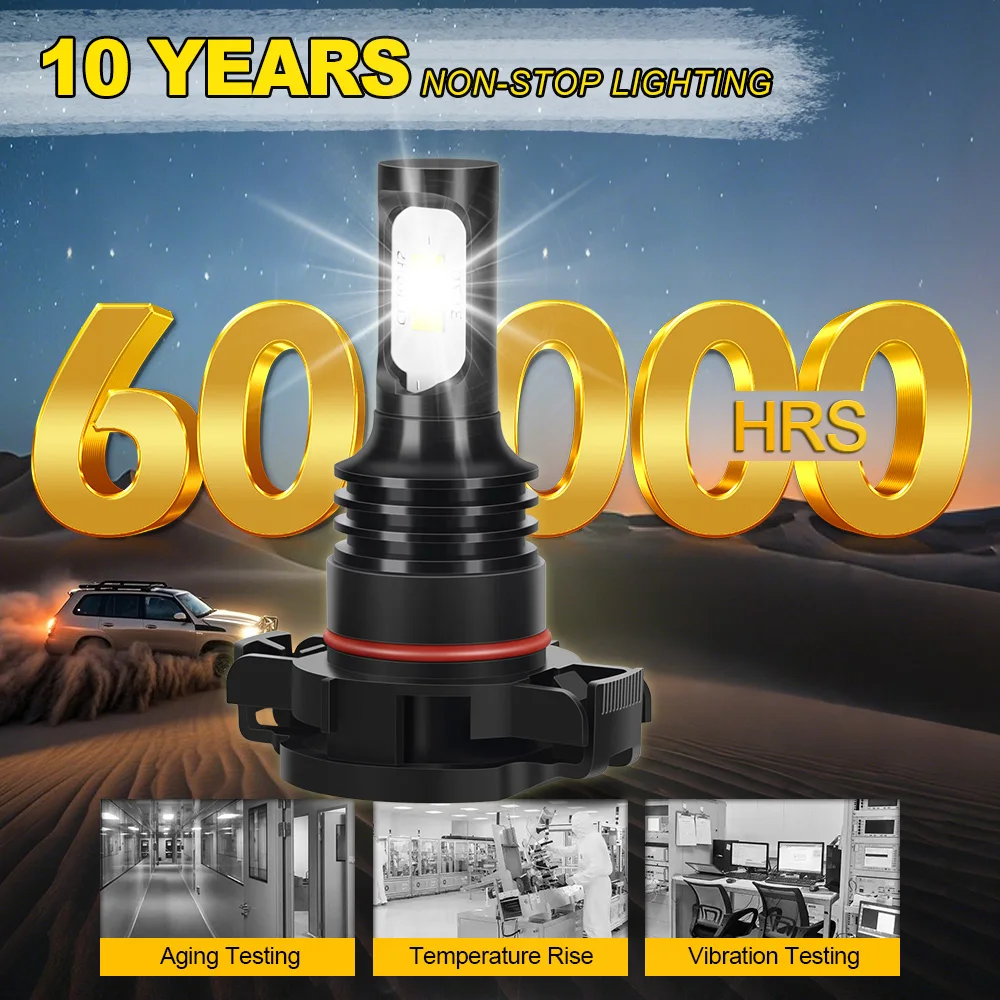 2x 5202 H16 PS24W Светодиодные противотуманные фары 100 Вт Canbus без ошибок Автомобильные 12