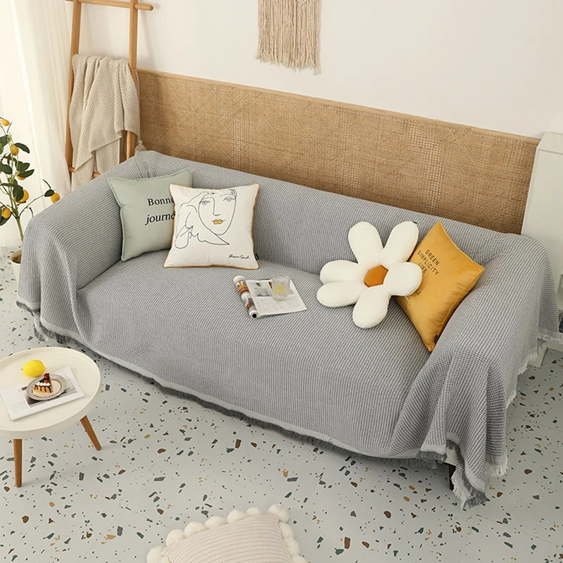 

Solid Color Sofa Cover Nordic Couchs Blanket Cozy Funda Sofas Towel Simple Couch Covers Leisure Blanket Outing Picnic Rug