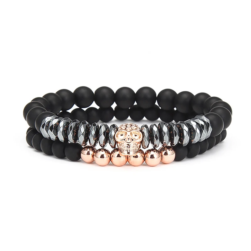 Мужской браслет с подвеской в виде головы волка