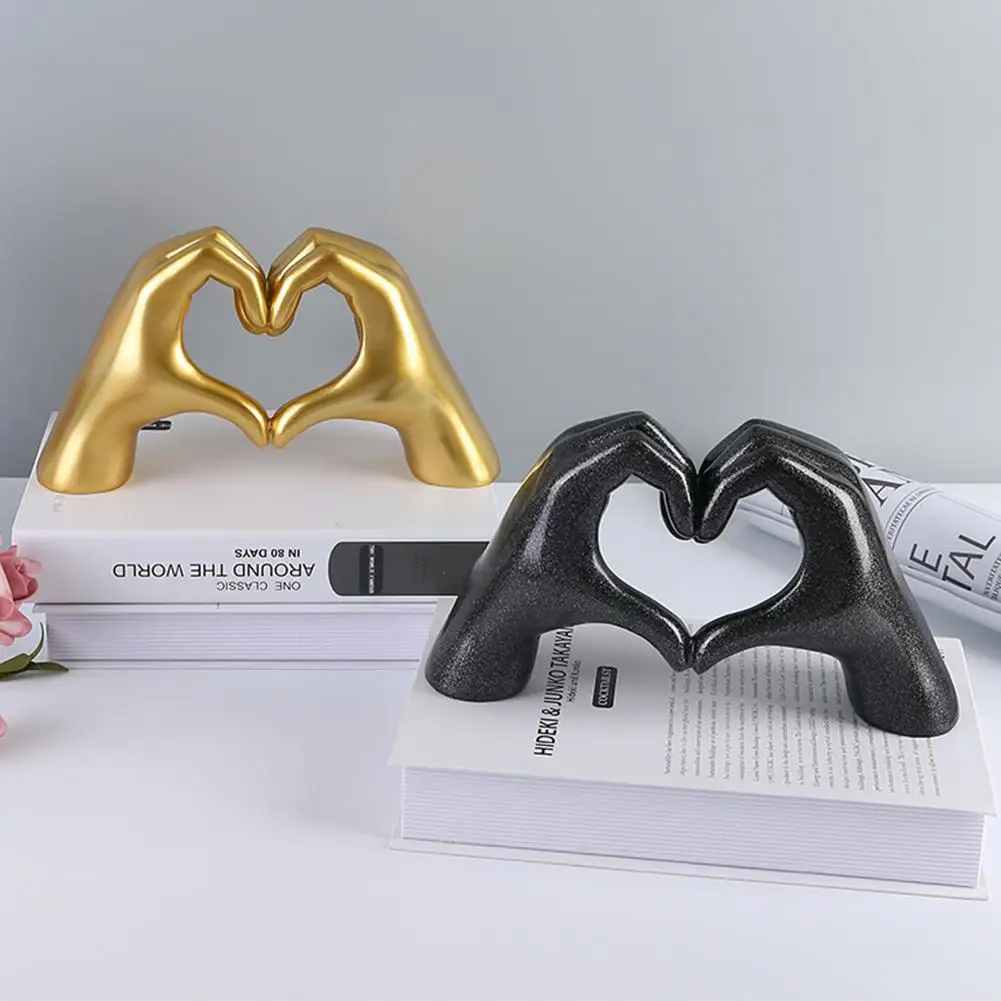 

Nordic Gesture Finger Figurine Love Heart Hand Ornament Home Room Modern Sclupture Resin Decoration Accessories Desktop W4z4