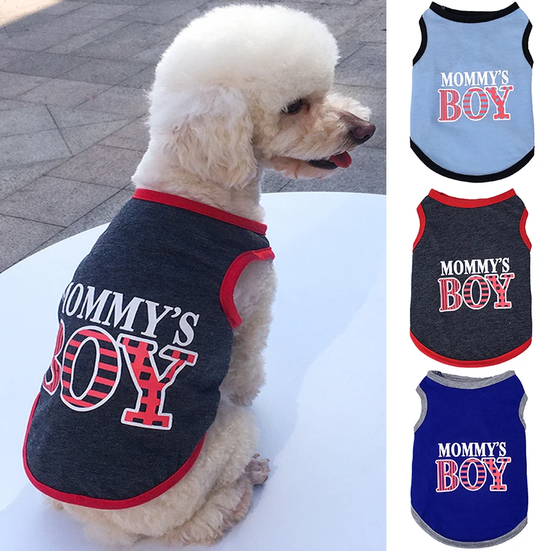 

Жилет для домашних животных, футболка с принтом для мамы, мальчика, собаки, одежда для домашних животных, весна-лето, жилет для щенков и собак...