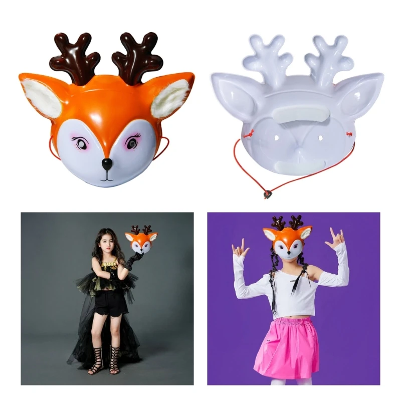 

Cartoon Sika Deer Mask Animal Masquerade Mask Halloween Cosplay Costume Mask Party Mask Props Creative Sika Deer Mask