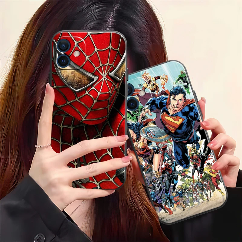 

Popular Marvel Phone Case For iPhone X XS XR XS Max 11 11 Pro 12 12 Pro Max For iPhone 12 13 Mini Liquid Silicon Back Funda