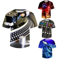 fashion mens technics turntable dj music audio funny 3d print casual t shirt