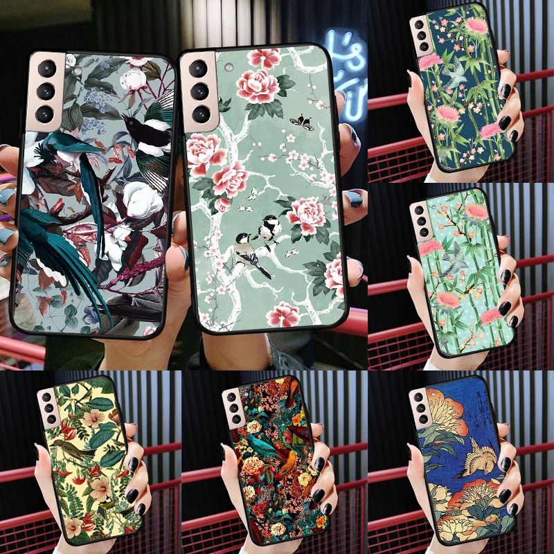 

Garden Birds Phone Case For Samsung Galaxy S22 Ultra S20 FE S9 S10 Note 10 Plus S21 FE S21 Ultra Cover