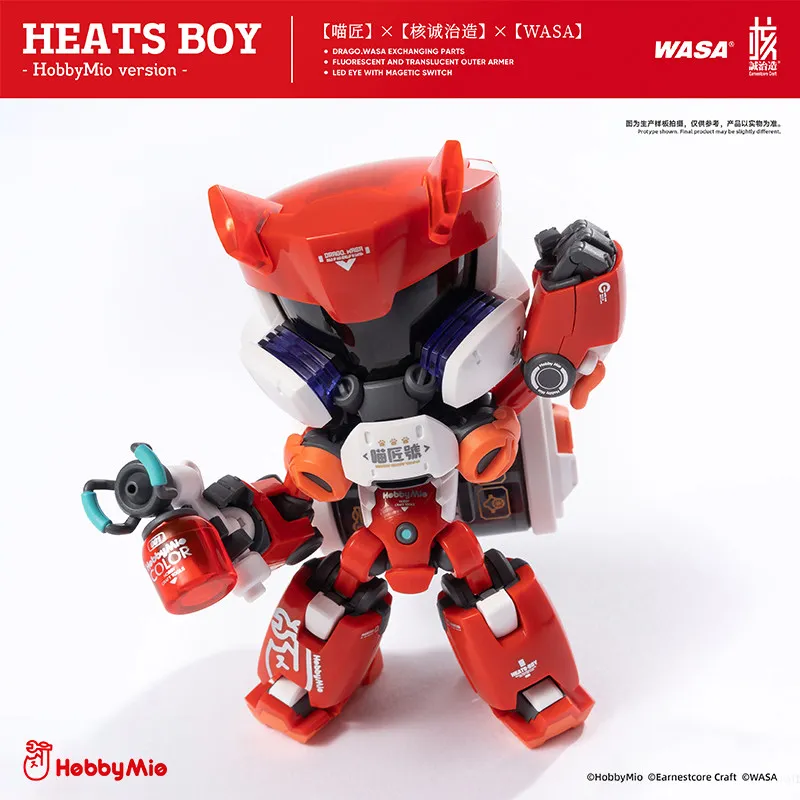 Фото Коллекционная модель меха Hobbymio Heats Boy Wasa Earnestcore Craft Limited Edition с взаимозаменяемыми деталями, светодиодными глазами и магнитным выключателем №2
