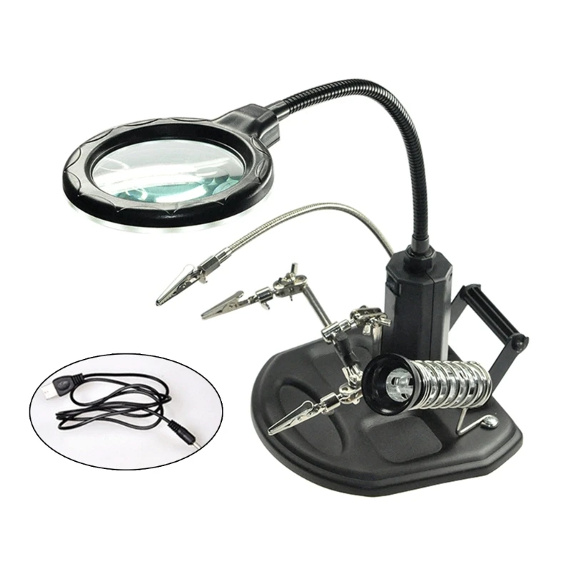 

Soldering Station Magnifying Glass Soldering Iron Holder Desktop Magnifier Clip Drop Shipping