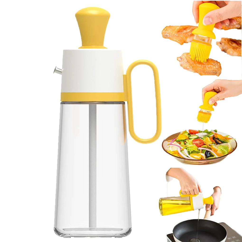 

Oil Dispenser Bottle Silicone Basting Brush Stainless Steel Nozzle BBQ Grill Household Kitchen Baking Cooking Accessories