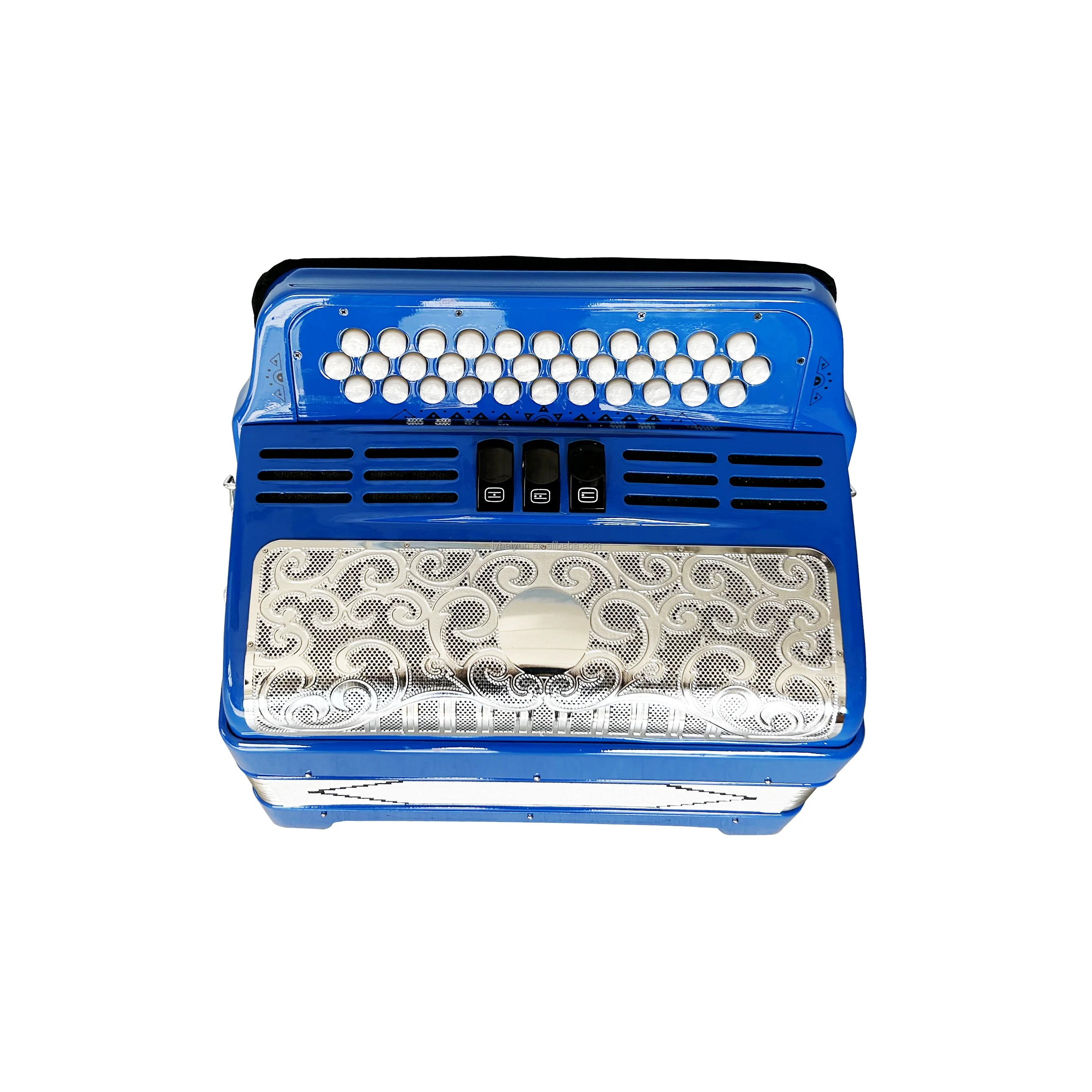 SEASOUND OEM 34 кнопки 12 бас 3 регистры Королевский синий аккордеон серебристый гриль