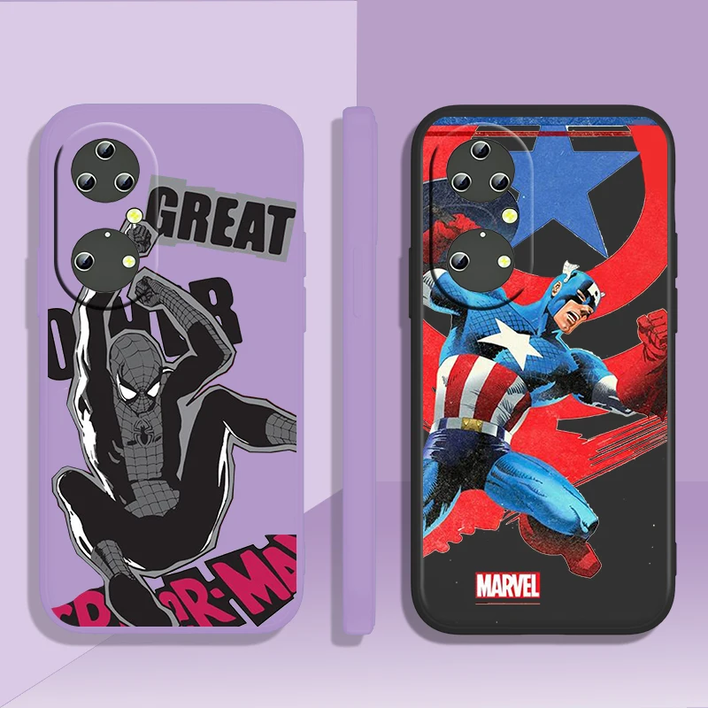

Spiderman Captain America For Honor 60 50 30 20 X20 10X 9X 9C 9A 9S 8A Liquid Left Rope Shock Resistant Phone Case