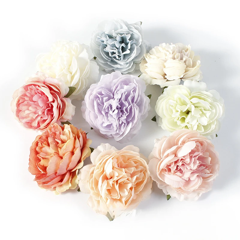 

[20PCS] 8CM New Artificial Rose Head DIY Headwear Artificial Peony Wedding Wall Decoration Silk Flower