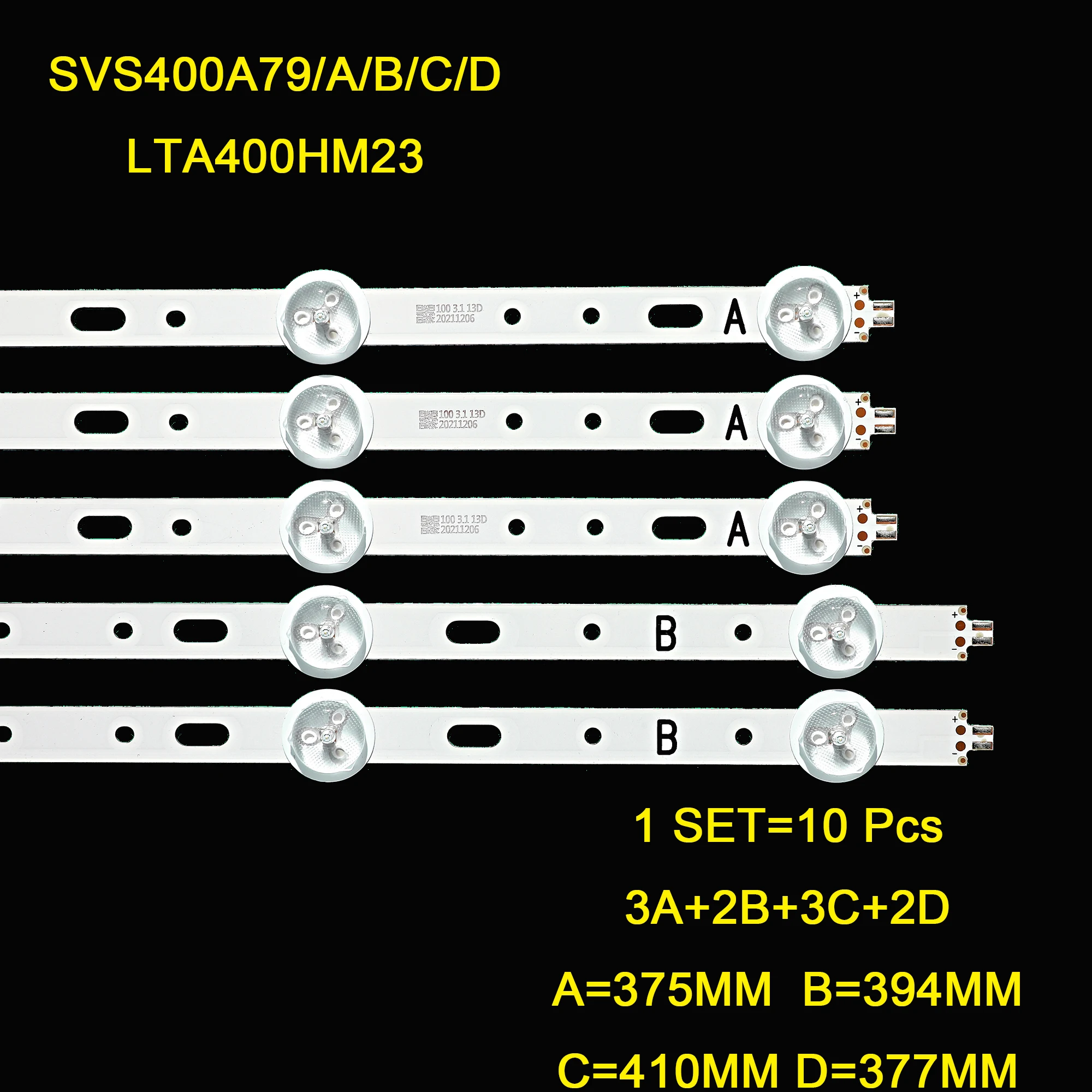 

LED backlight 4/5lamp for Samsung 40" TV SVS400A73 40D1333B 40L1333B 40PFL3208T LTA400HM23 SVS400A79 40PFL3108T/60 40vle5324bg