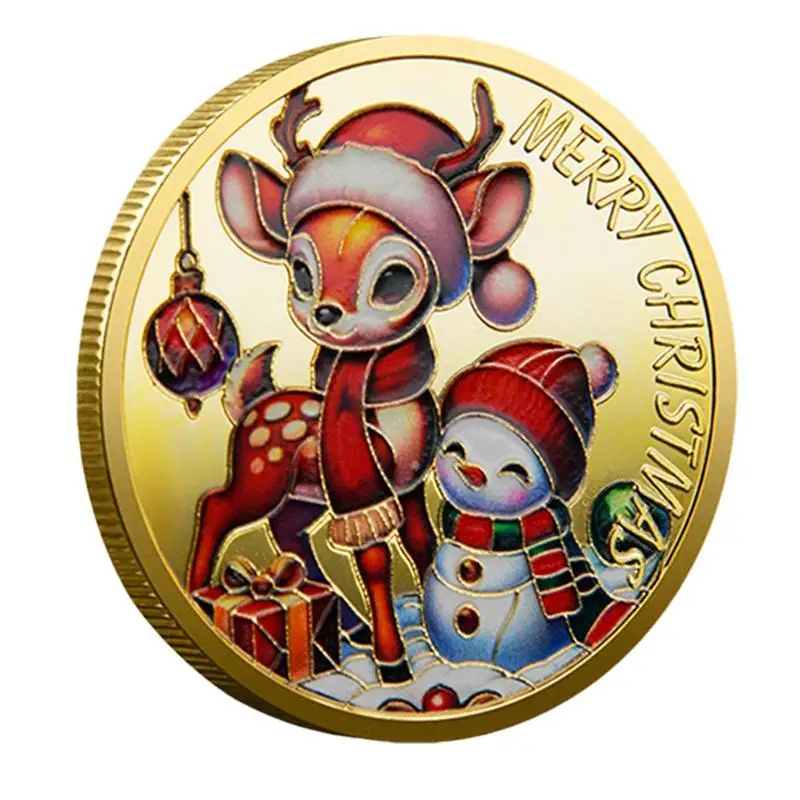 Монета Санта-Клауса счастливого Рождества мультяшный дизайн памятная монета