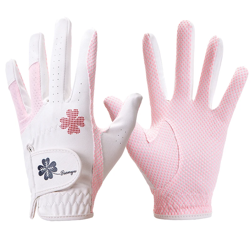 The new golf gloves lady antiskid white fingerless gloves