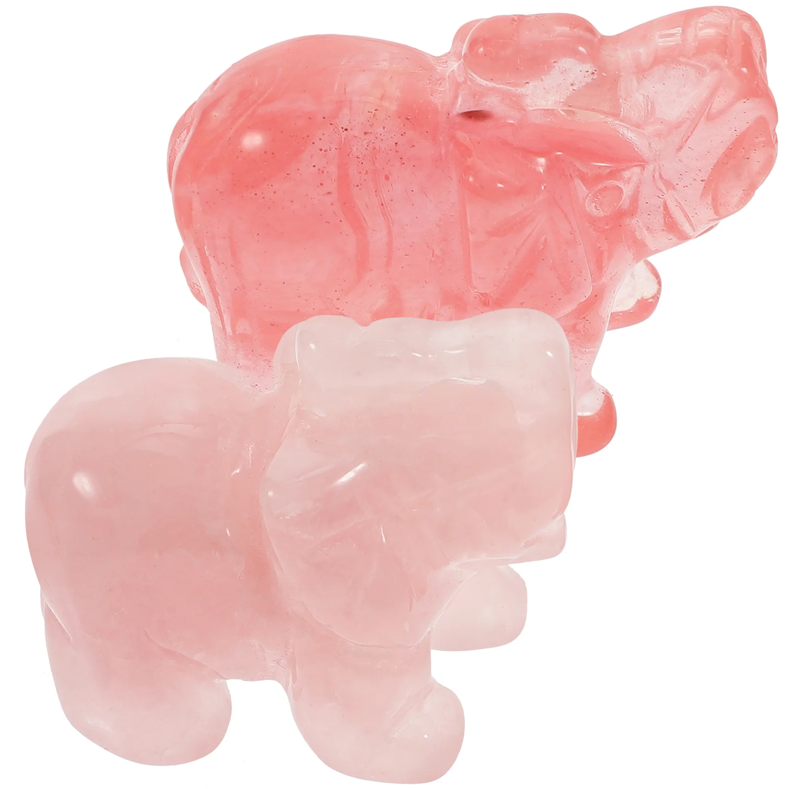

Elephant Statue Crystal Sculpture Ornament Elephatnt Figurine Figurines Quartz Luck Good Pocket Desktop Mini Decor Amulet Micro