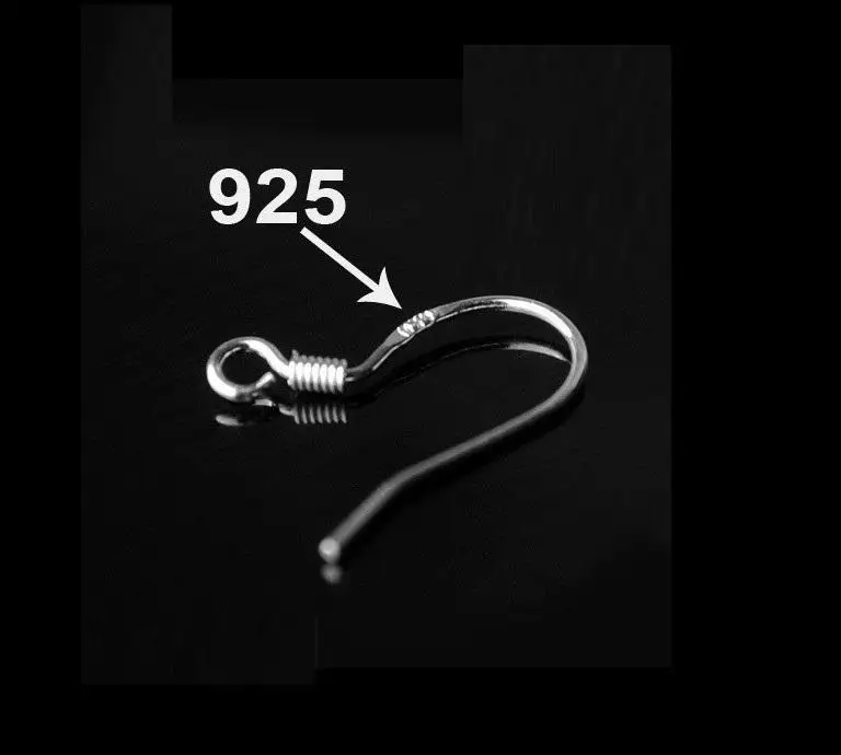 

100pcs Hot sale 925 Sterling silver Earring Findings Fishwire Hooks Jewelry DIY Ear Wire Hook Fit Earrings for jewelry making