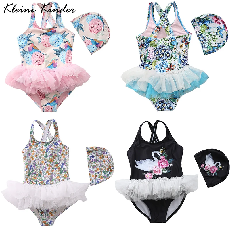 Girls Swimsuit Ballet Tutu Dress Toddler Baby Swimwear Girl Lace Skirted One Piece Bathing Suit Kids Bikini Beachwear 1-12 Years