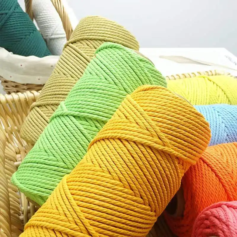 

Ready Stock 10 Meters 3mm Macaronel Cotton Rope for Crochet Handwork DIY Cords Macrame Boho Decoration