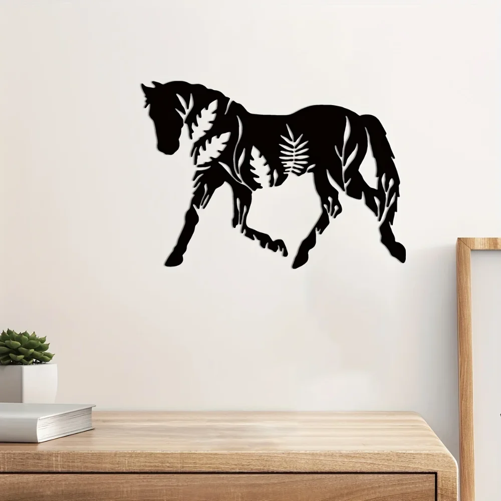 Металлическая Настенная Художественная Лошадь Украшение С Цветочным Рисунком