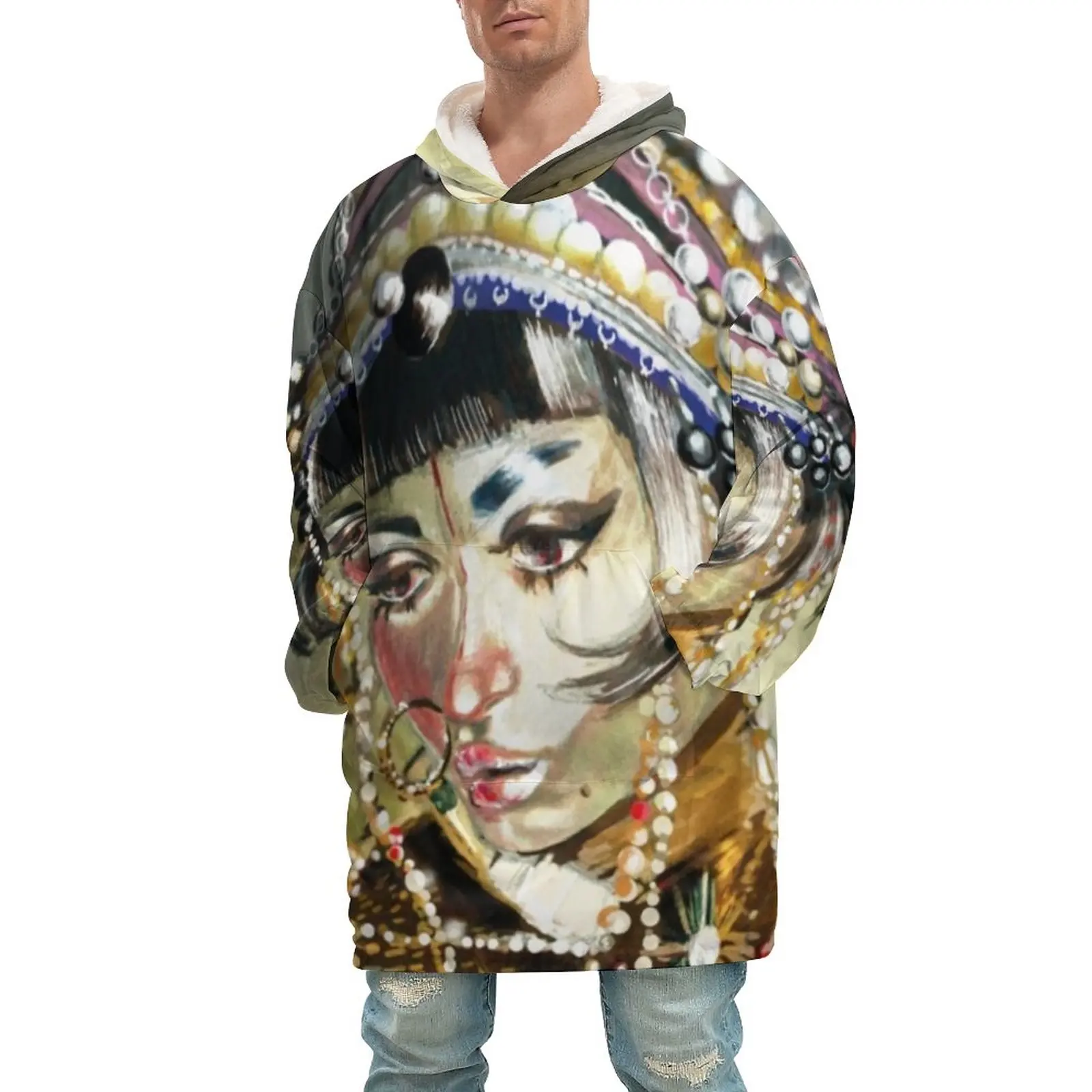 

Одеяло Jibaro Love Death для роботов, научная фантастика, теплое плюшевое одеяло с капюшоном, мужское одеяло для пикника, рубашка с карманом