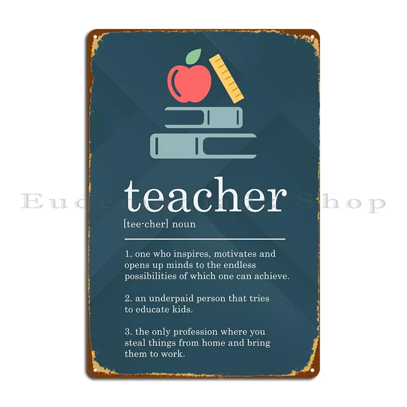 

Забавный учитель определение металлический знак Ретро Декор стены роспись дизайн классический оловянный знак плакат