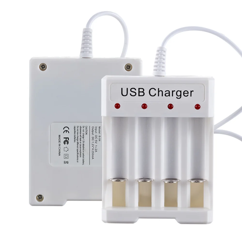 

Battery Charging Stand 4 Independent Charging USB Power Supply Interface 5V Constant Voltage DC Charging No. 5 AA/7 No. AAA