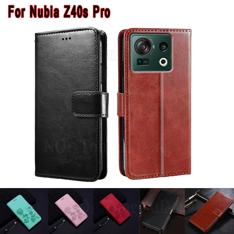 

чехол на Nubia Z40S Pro Case Wallet Cover Magnetic Flip Book Stand Card Holder For Carcasa ZTE Nubia Z40S Pro 120W NX702J Funda