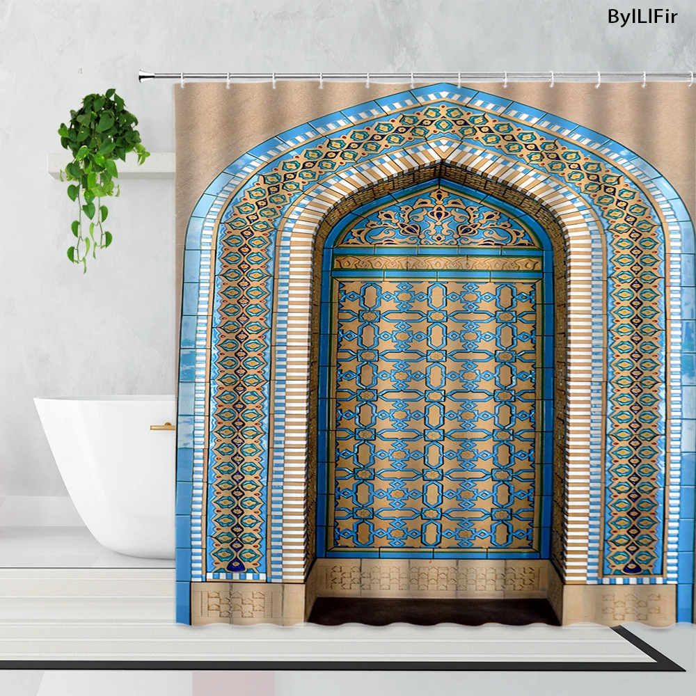 3d-занавеска для душа в марокканском стиле дизайнерская входная дверь с