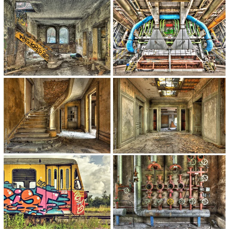 

Vintage Theme Photo Backdrops Retro Factory Interior Graffiti Old Brick Wall Photography Background Studio Props 211216 PJT-02