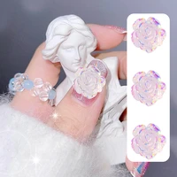 10 pcs white rose flower nail charms 3d flower valentines day nail art decoration flower nail art diy manicure jewelry charms
