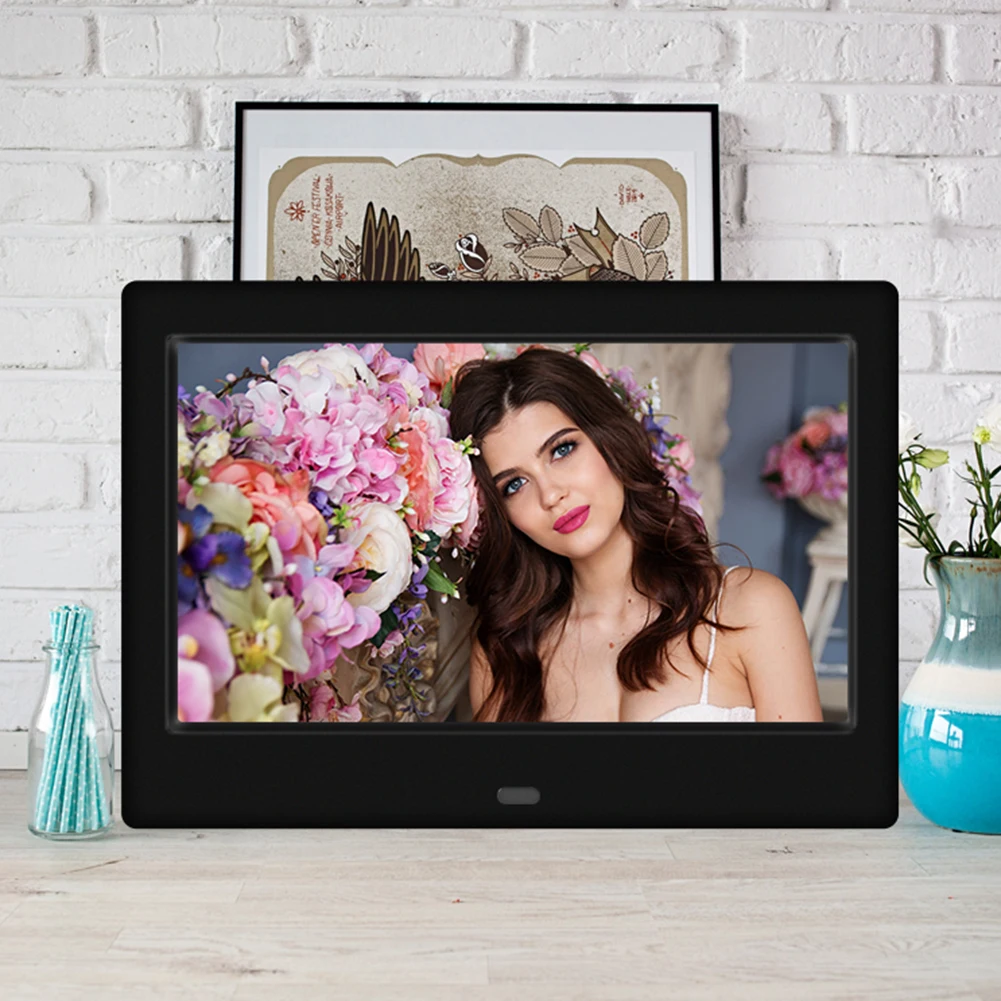 7-дюймовая HD фоторамка цифровой MP3 MP4 плеер с поддержкой USB/MMC/SD/MS карты 800*480 умная