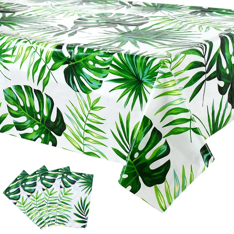 

Hawaiian Party Turtle Leaves Tablecloth Tropical Palm Leaf Disposable Table Covor For Wedding Jungle Birthday Party Table Decor