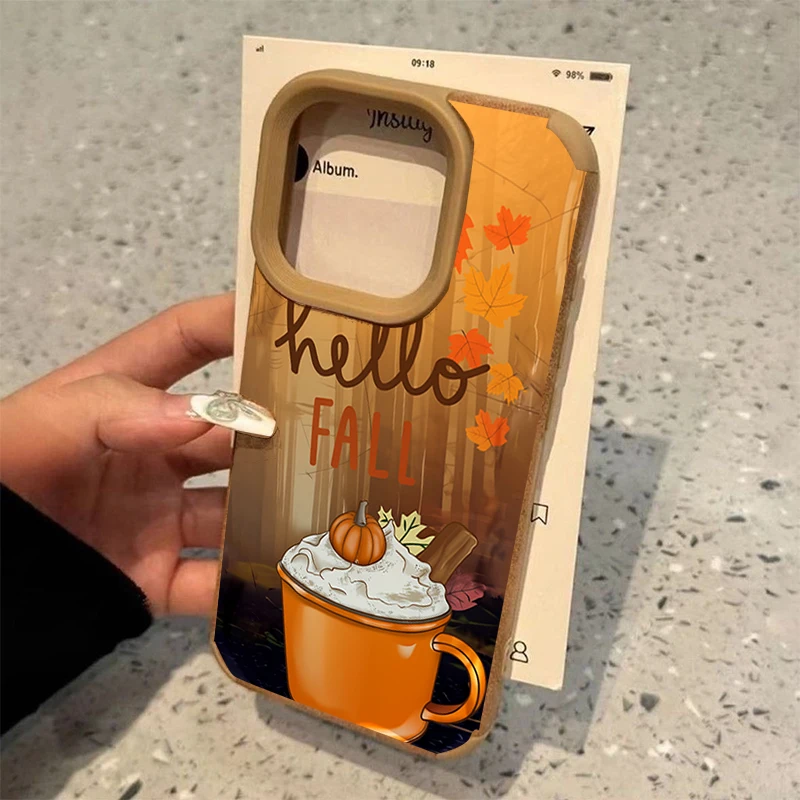 Ретро-чехол для телефона с кленовым листом и осенними мотивами для iPhone 17 16 15 Pro MAX 14 PLUS 13 12 11 Pro XR X 17 Air Fall Halloween, ударопрочный. (art.: 3920dd01f1ed1) - 3920dd01f1ed1