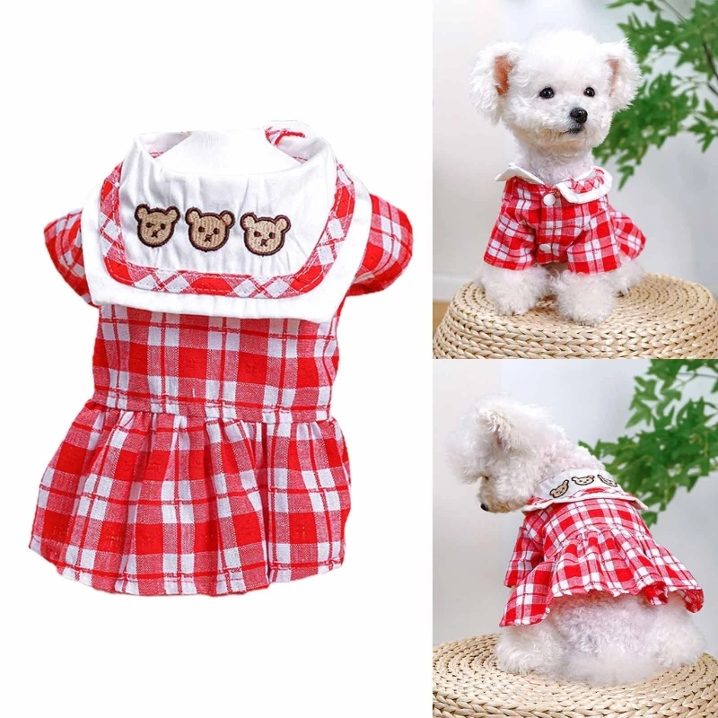 

Dogs Dresses for Dogs Navys Shirt for Dogs Plaidd Shirt For Dogs Shirt Dogs Skirt Plaidd Dress For Dogs Girl G2AB