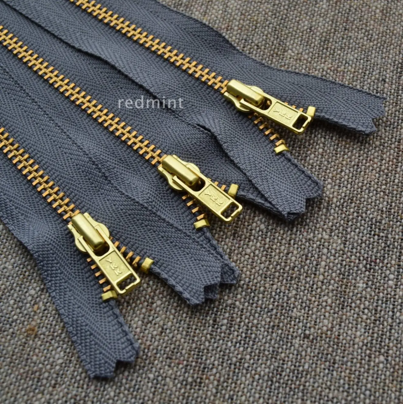 

№ 3 золотой медный замкнутый хвост серого цвета с металлической сумкой-молнией YKK, кошелек, детали одежды